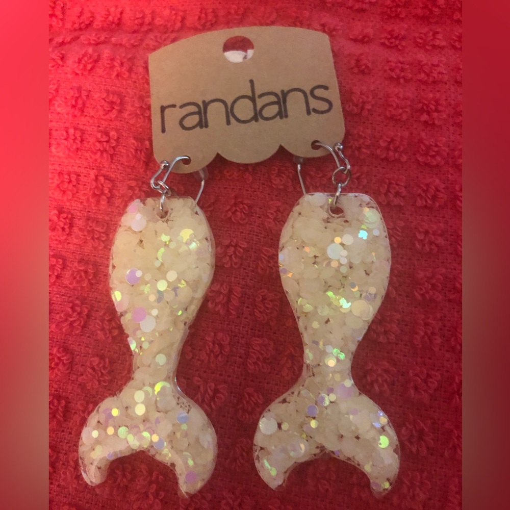 Randans Holographic Glitter Mermaid Tail Earrings